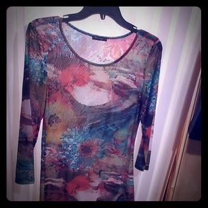 Mesmerized SZ. MEDIUM long sleeve SHEER Top
